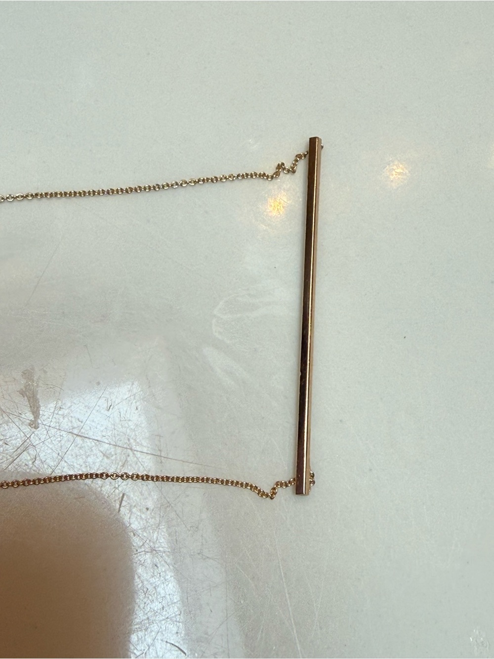 Zoe Chicco 14k gold and 2” pave diamond bar necklace 18”. - Picture 2 of 8